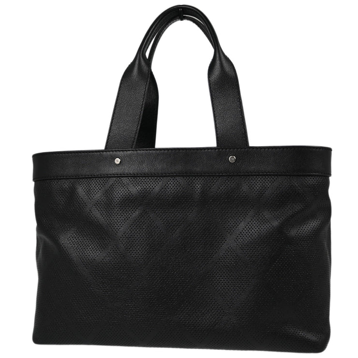 Chanel Black Perforated Calfskin Tote Handbag