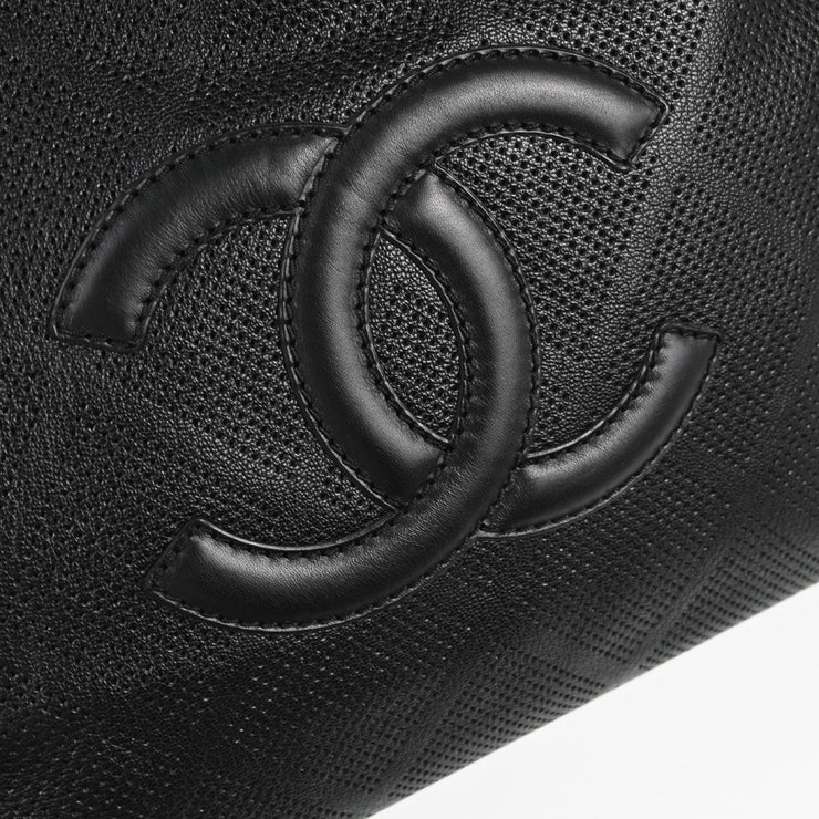 Chanel Black Perforated Calfskin Tote Handbag