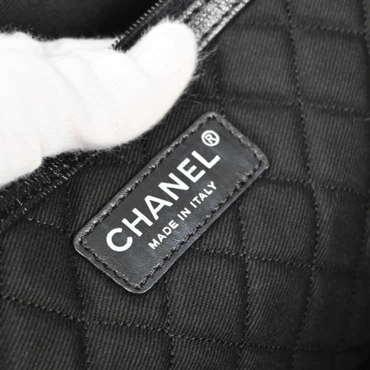 Chanel Black Perforated Calfskin Tote Handbag