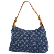 Louis Vuitton 2006 Blue Monogram Denim Baggy PM Shoulder Bag M95049