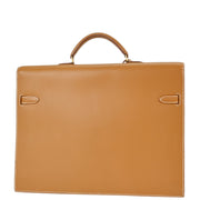 Hermes * Natural Box Calf Kelly Depeches 38 Briefcase