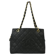 Chanel Black Caviar Petite Timeless Tote PTT Chain Handbag