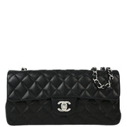 Chanel Black Lambskin East West Shoulder Bag