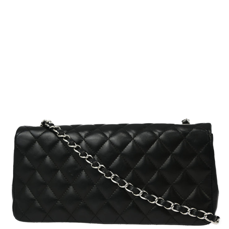 Chanel Black Lambskin East West Shoulder Bag