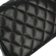 Chanel Black Lambskin East West Shoulder Bag