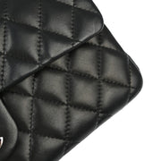 Chanel Black Lambskin East West Shoulder Bag