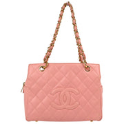 Chanel Pink Caviar Petite Timeless Tote PTT Chain Handbag