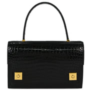 Hermes * Black Porosus Crocodile Lisse Piano Handbag