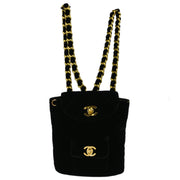 Chanel Black Velvet Small Duma Backpack