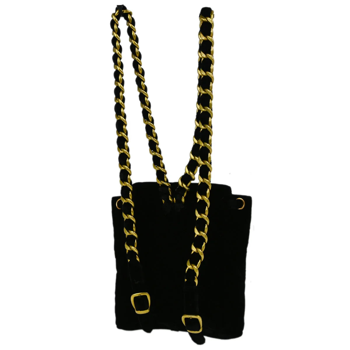 Chanel 1994-1996 Black Velvet Small Duma Backpack