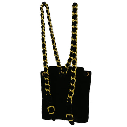 Chanel 1994-1996 Black Velvet Small Duma Backpack