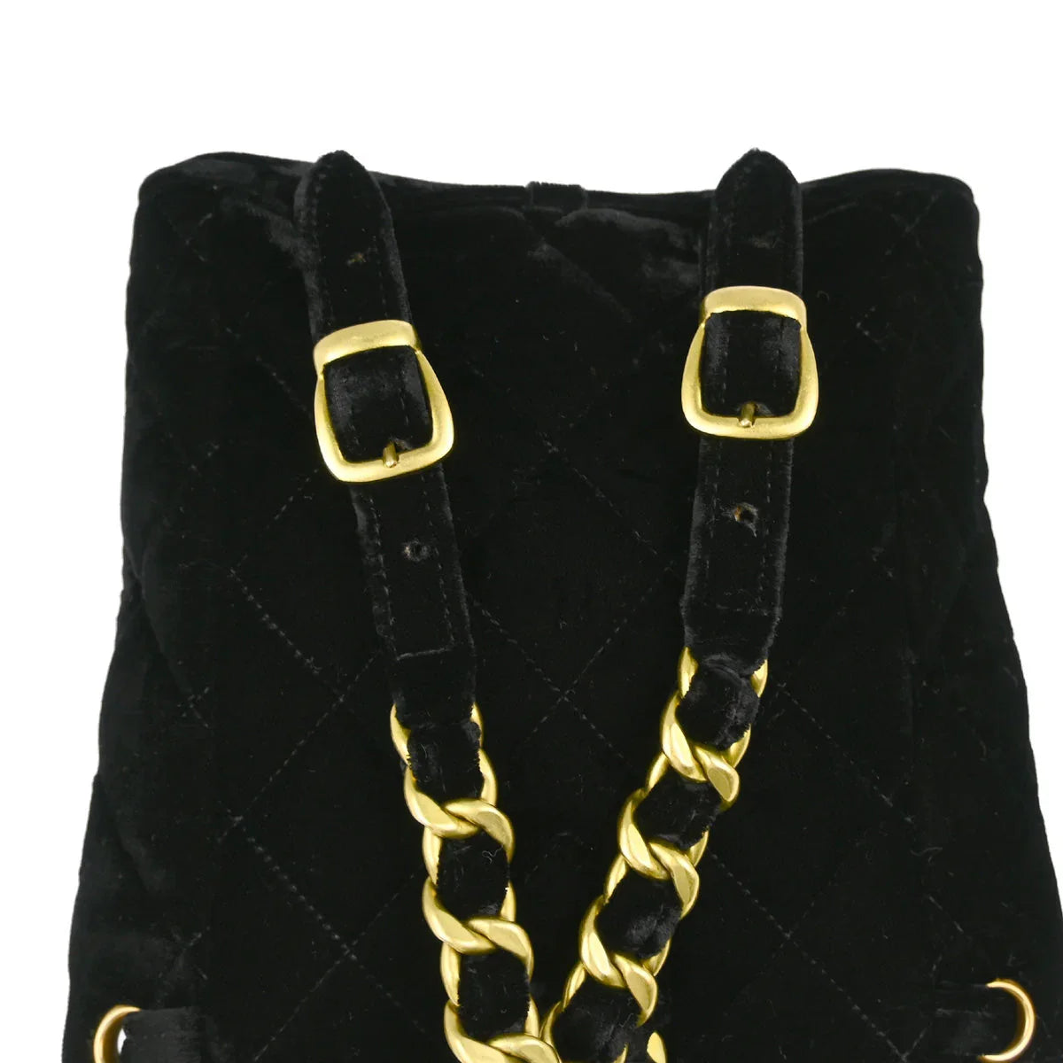 Chanel 1994-1996 Black Velvet Small Duma Backpack