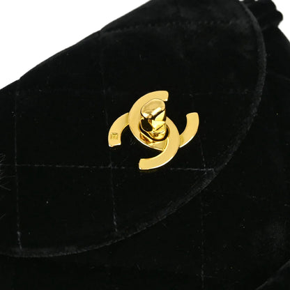 Chanel 1994-1996 Black Velvet Small Duma Backpack