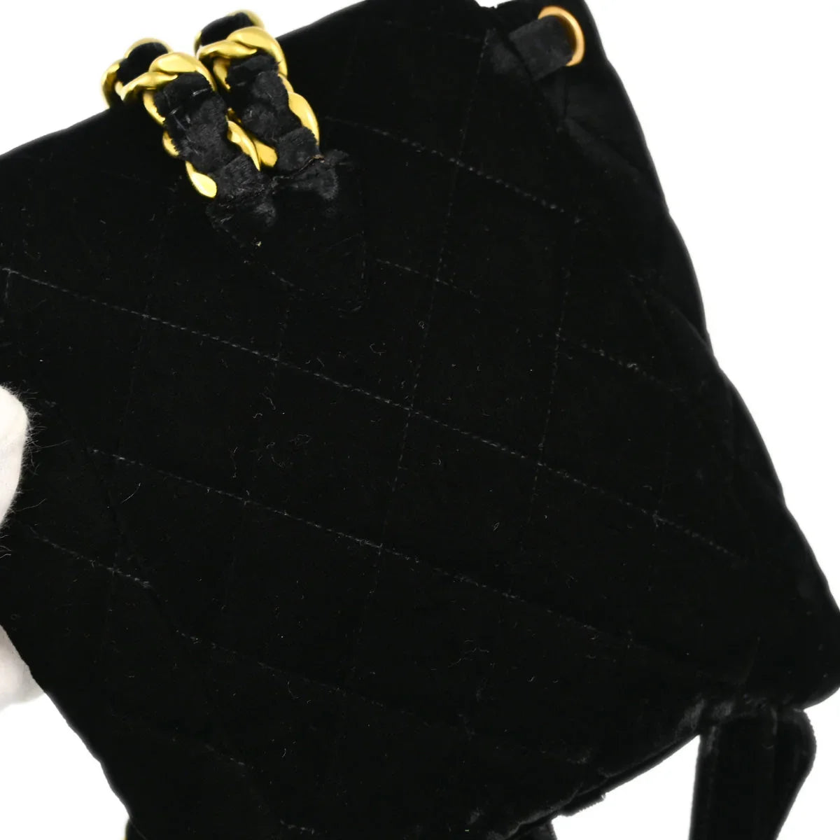 Chanel 1994-1996 Black Velvet Small Duma Backpack