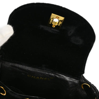 Chanel 1994-1996 Black Velvet Small Duma Backpack