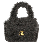 Chanel * Gray Fur Mini Square Handbag