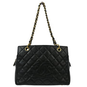 Chanel 2003-2004 Black Caviar Petite Timeless Tote PTT Chain Handbag