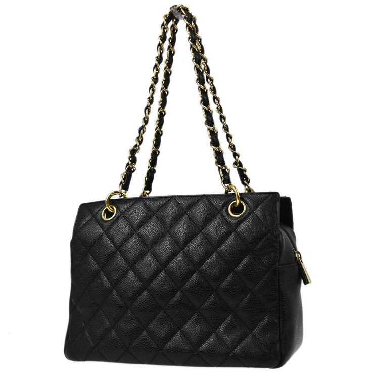 Chanel Black Caviar Petite Timeless Tote PTT Chain Handbag