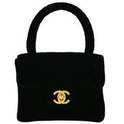 Chanel 1994-1996 Black Velvet Mini Square Handbag