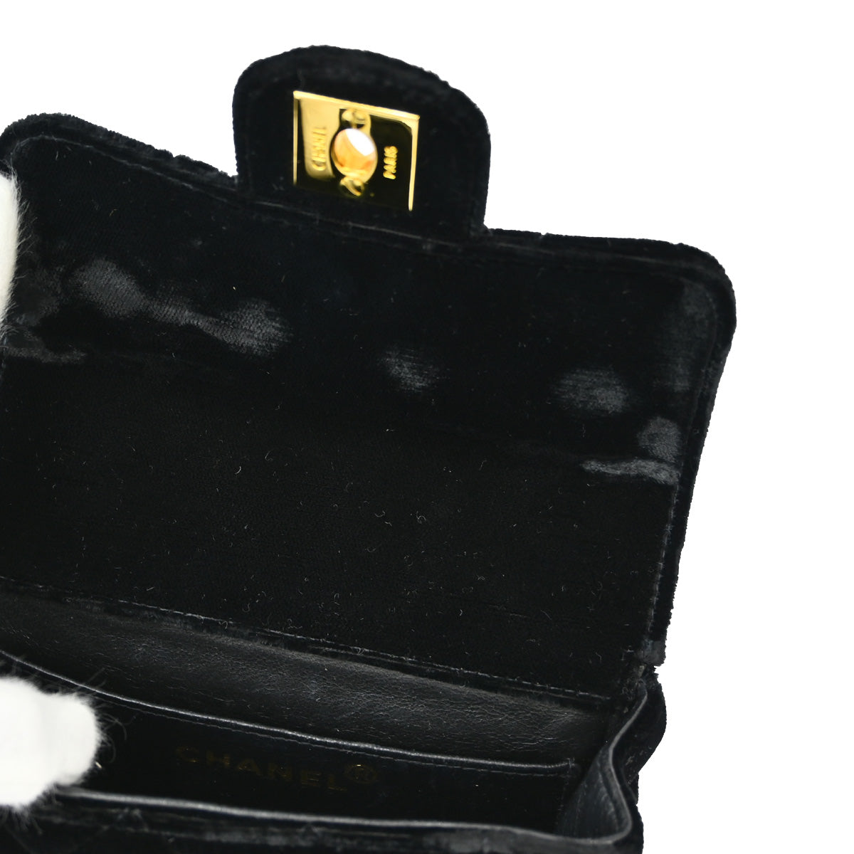 K ♡♡ Chanel 1994-1996 Black Velvet Mini Square Handbag – AMORE