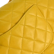 Chanel * Yellow Lambskin Medium Classic Double Flap Shoulder Bag