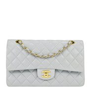 Chanel * Blue Lambskin Medium Classic Double Flap Shoulder Bag