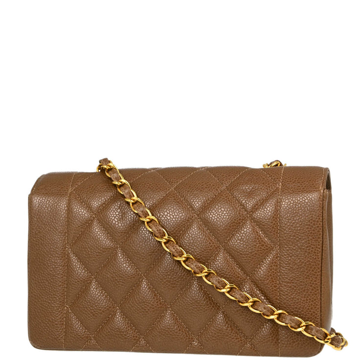 Chanel 1994-1996 Brown Caviar Small Diana Shoulder Bag