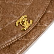 Chanel 1994-1996 Brown Caviar Small Diana Shoulder Bag