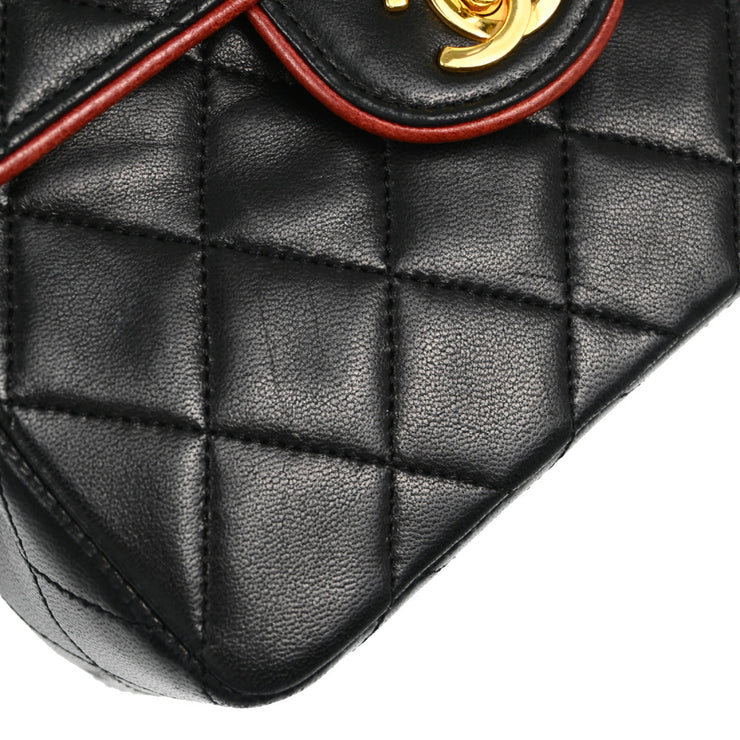 Chanel Black Lambskin Mini Classic Square Flap Shoulder Bag 17