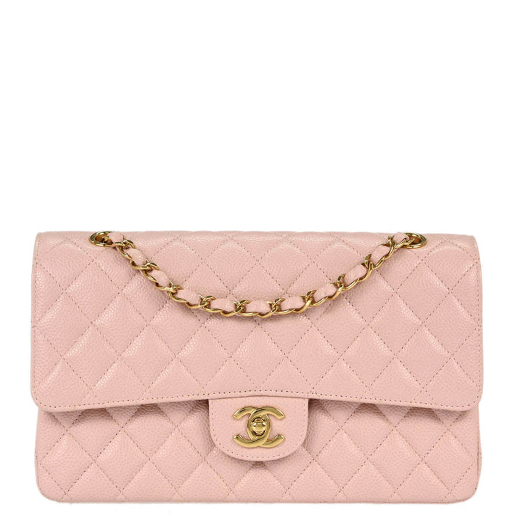 Chanel * Pink Caviar Medium Classic Double Flap Shoulder Bag