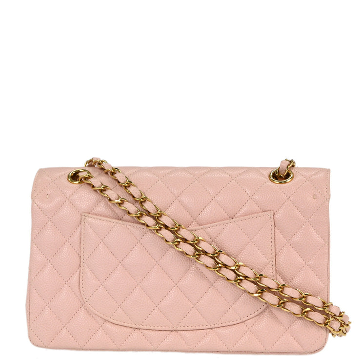 Chanel * 2001-2003 Pink Caviar Medium Classic Double Flap Shoulder Bag