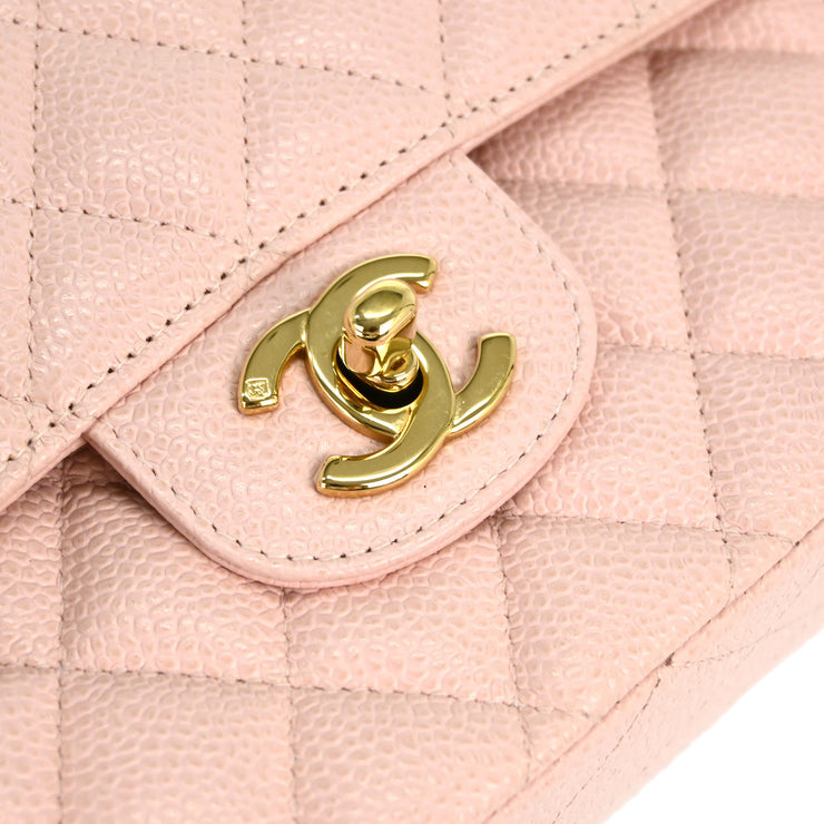 Chanel * Pink Caviar Medium Classic Double Flap Shoulder Bag