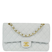 Chanel * Blue Caviar Medium Classic Double Flap Shoulder Bag