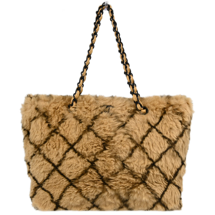 Chanel Beige Fur Tote Handbag