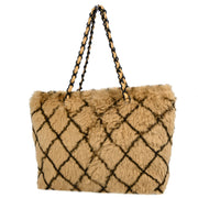 Chanel Beige Fur Tote Handbag