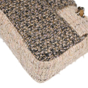 Chanel Gray White Tweed Shoulder Bag