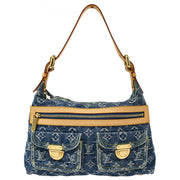 Louis Vuitton 2006 Blue Monogram Denim Baggy PM Shoulder Bag M95049