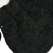 Chanel Black Fur Lambskin Drawstring Handbag