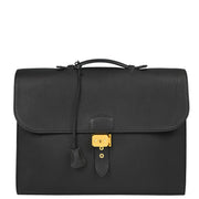 Hermes Black Togo Sac a Depeches 38 Briefcase