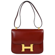 Hermes Rouge H Box calf Constance 23 Shoulder Bag