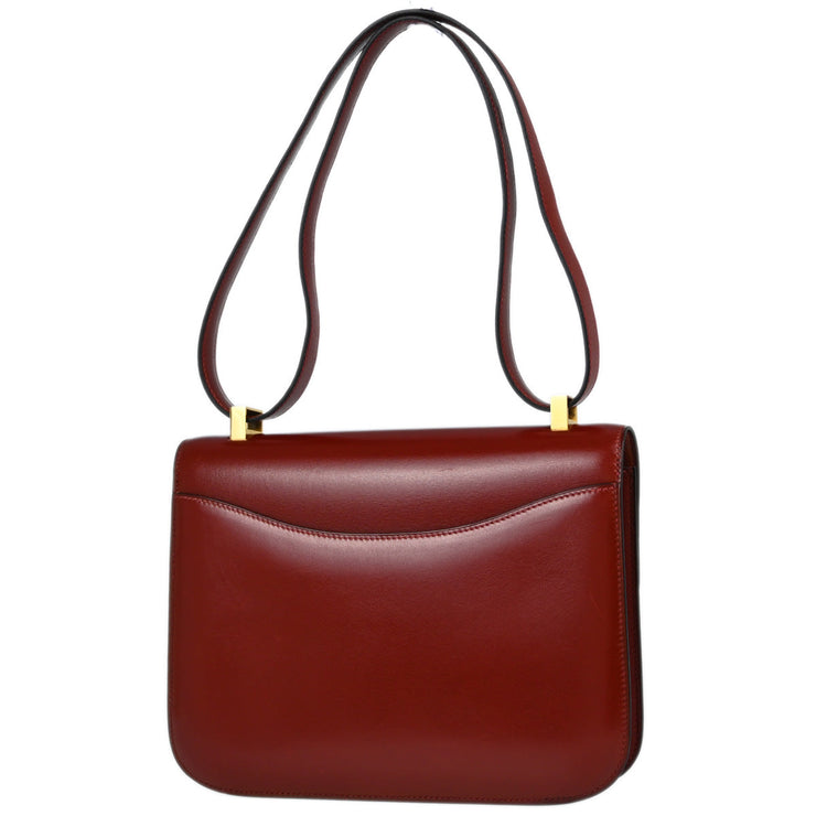 Hermes Rouge H Box calf Constance 23 Shoulder Bag