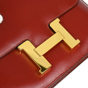 Hermes Rouge H Box calf Constance 23 Shoulder Bag