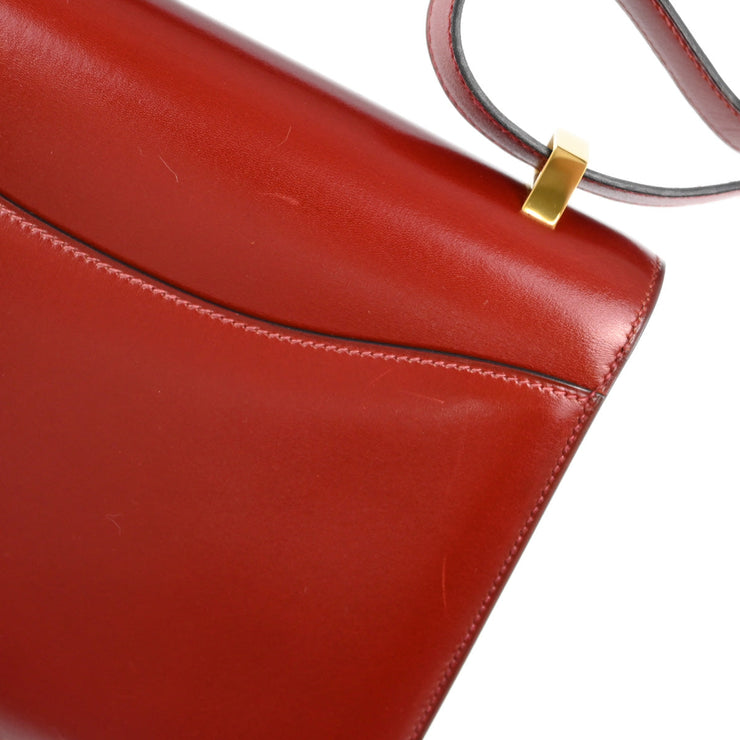 Hermes Rouge H Box calf Constance 23 Shoulder Bag