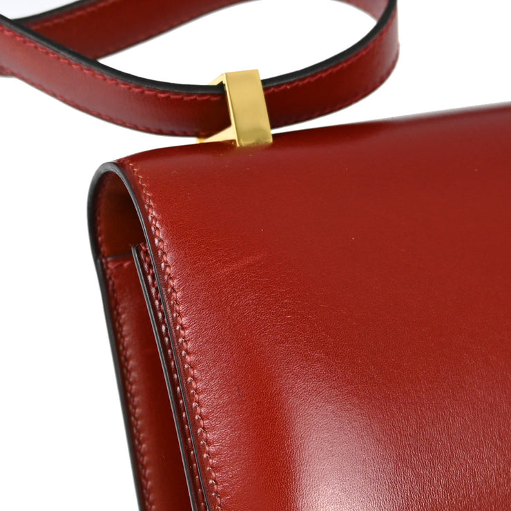 Hermes Rouge H Box calf Constance 23 Shoulder Bag