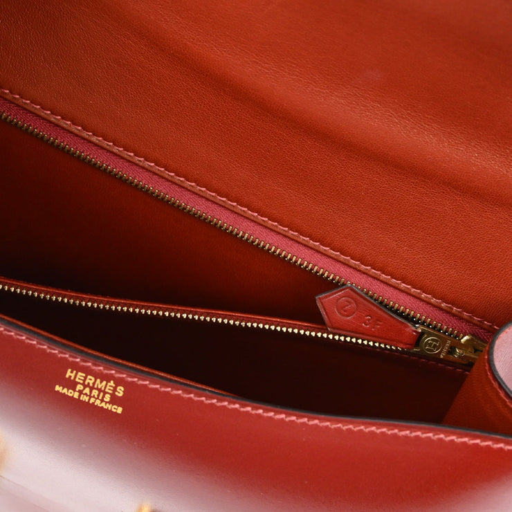 Hermes Rouge H Box calf Constance 23 Shoulder Bag