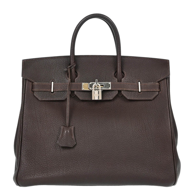 Hermes 2006 Chocolat Togo Haut a Courroies 32 Handbag