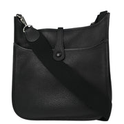 Hermes 2006 Black Taurillon Clemence Evelyne 2 PM Shoulder Bag