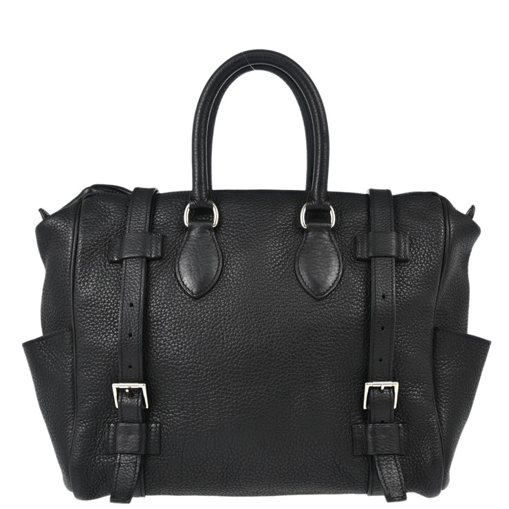 Hermes 2008 Black Taurillon Clemence Pursangle 31 Handbag