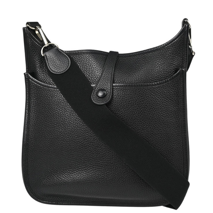 Hermes 2006 Black Taurillon Clemence Evelyne 2 29 PM Shoulder Bag