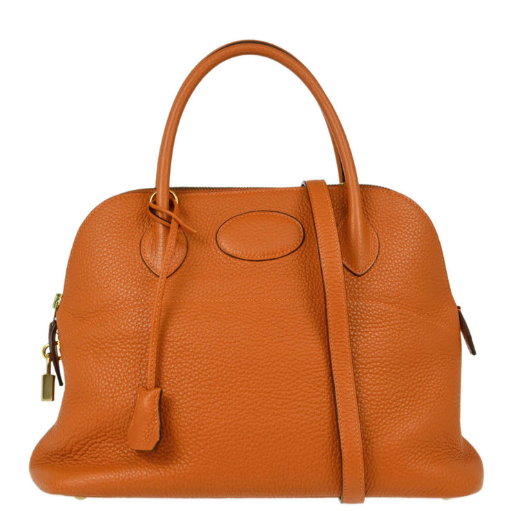 Hermes 2006 Orange Taurillon Clemence Bolide 31 2way Shoulder Handbag